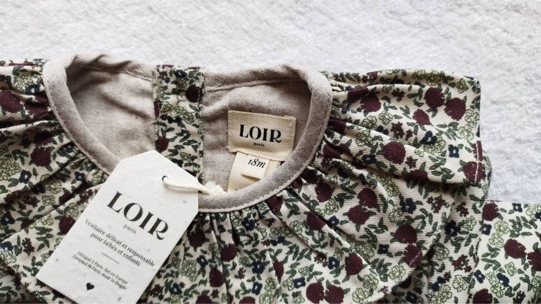 LOIRparis NINE Fleurs bordeaux ロンパース１８M