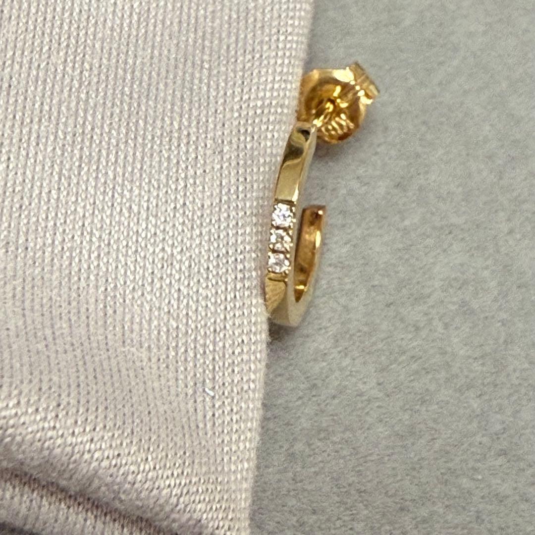 AHKAH プチトロワ ピアス 片耳のみ K18 YG