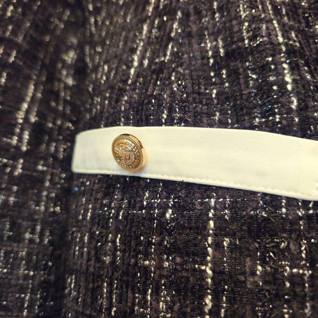 ワンピース ribbon tie tweed mini onepiece M