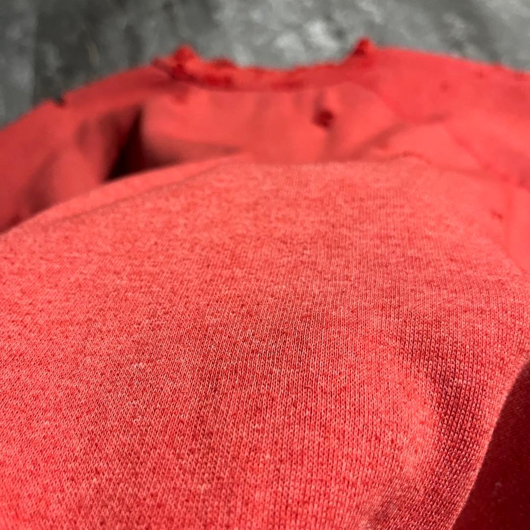 adidas 80s 鬼フェード スウェット ボロ ラグラン ビンテージ 赤