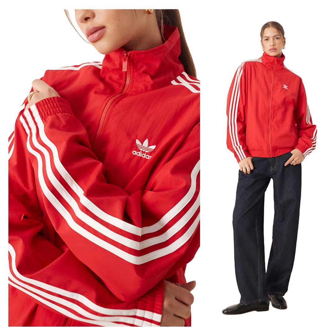 赤XL★adileniumオーバーサイズトラックジャケット★ナイロンジャケット