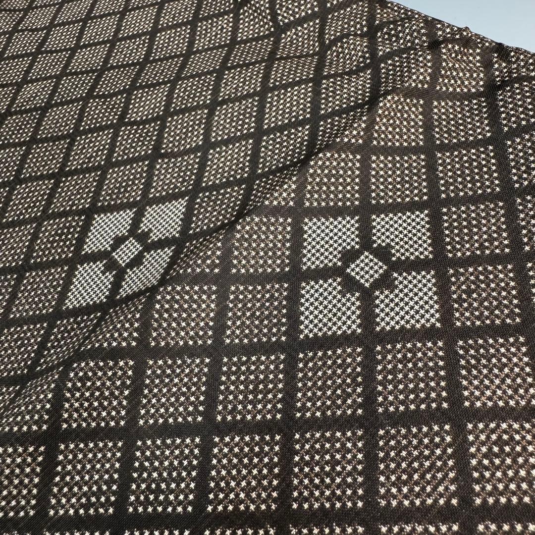 【未使用】本場奄美大島紬 純泥染 泥大島紬着物 しつけ糸付 証紙付き