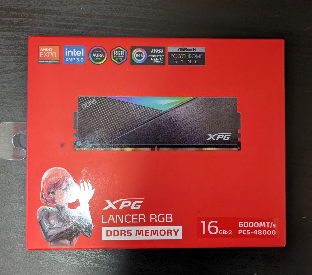 XPG Lancer RGB DDR5 32GB 6000MT/s メモリ