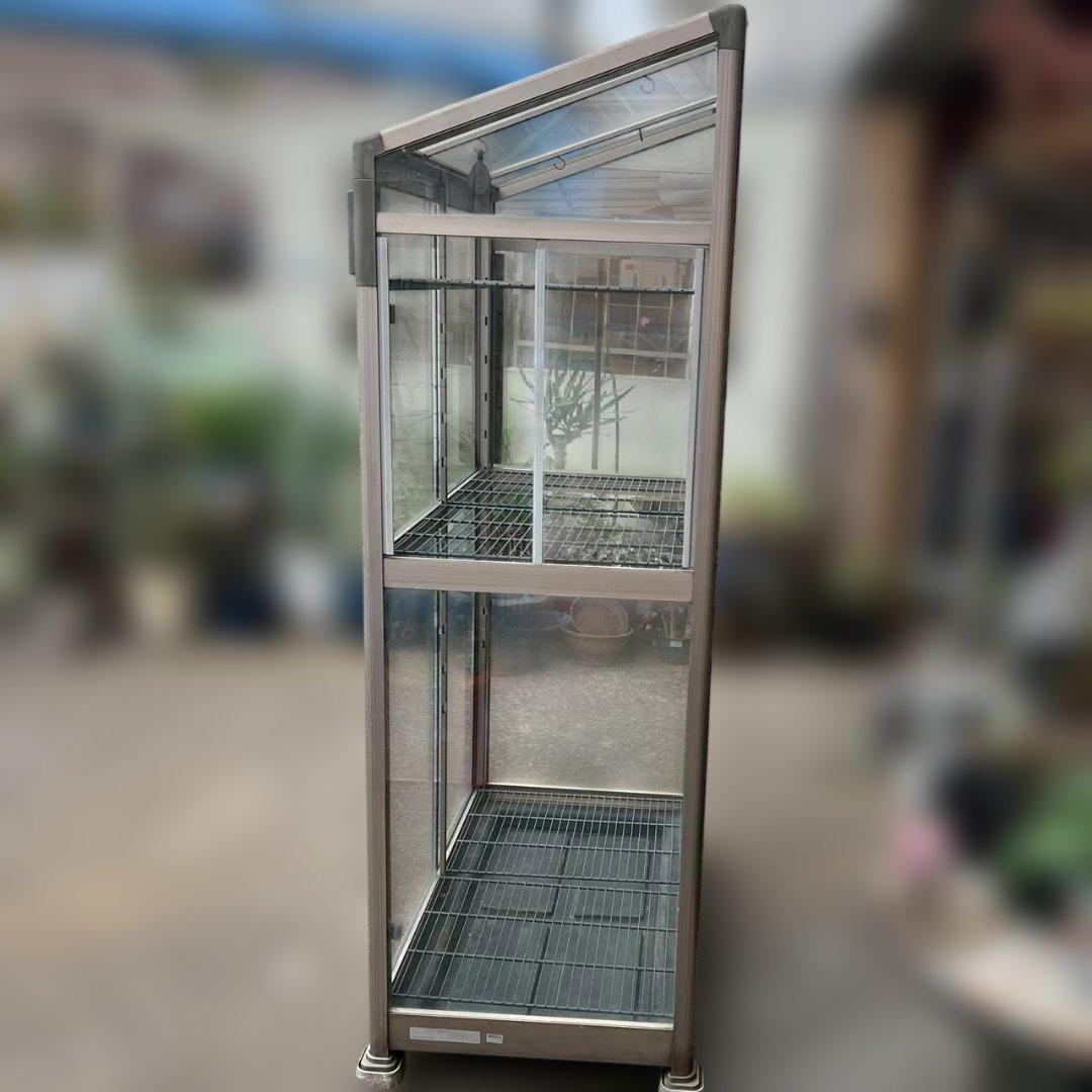 i＊ 【希少 】昭和アルミ ブルーリボン ネオラック ガラス温室 ショーケース