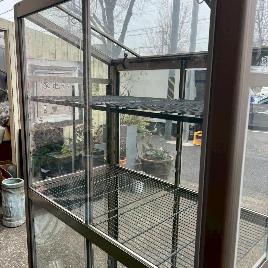 i＊ 【希少 】昭和アルミ ブルーリボン ネオラック ガラス温室 ショーケース