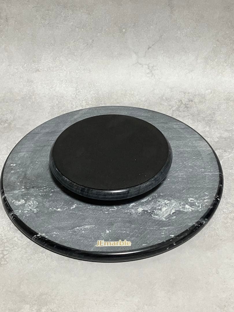 【新品未使用】【大幅値下げ】JEmarble 大理石製 回転台 黒