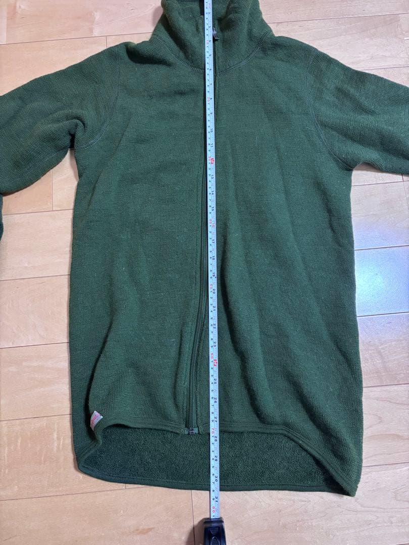 Woolpowerウールパワー ハーフジップニットセーター緑◆メンズS