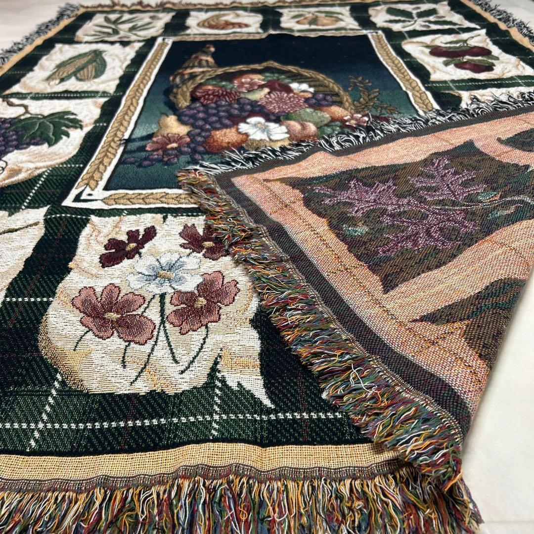 果物　野菜　マルチカバー　ソファーカバー　ヴィンテージラグ　172x132