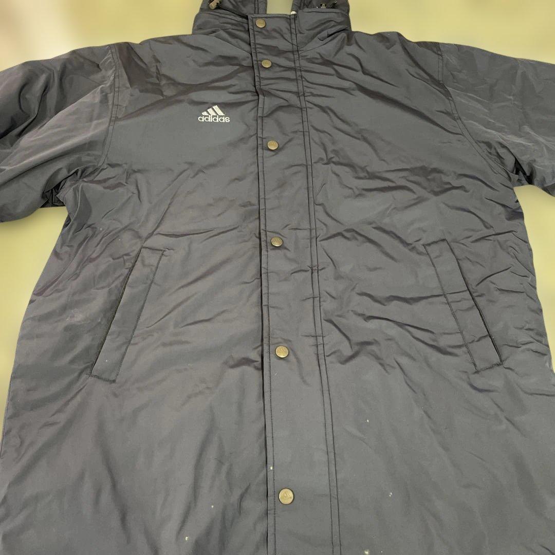 adidas アディダス ベンチコート フード付き Mサイズ ネイビー 小物格安