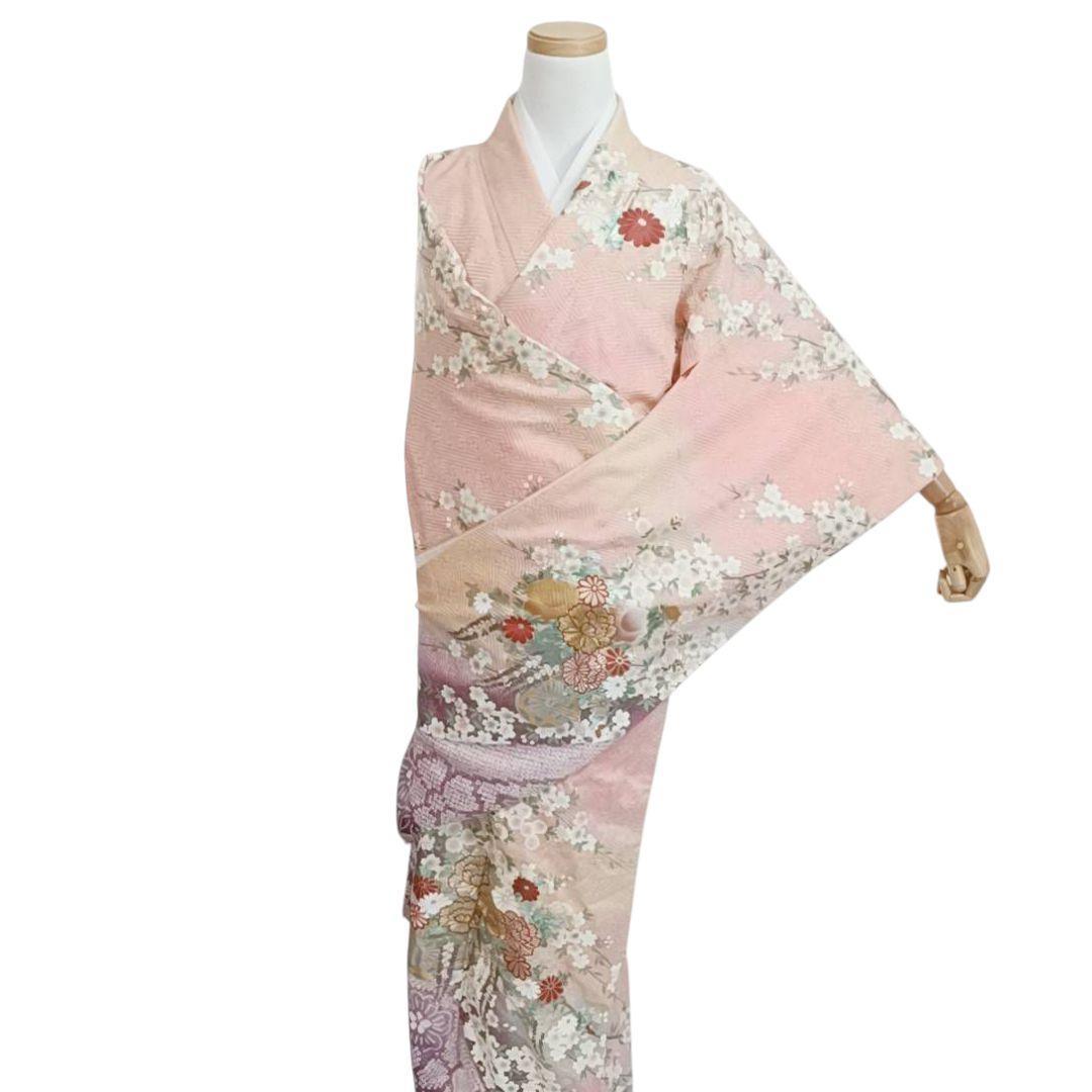 LULU91 着物 振袖 ピンクオレンジ グラデーション 花 やまと謹製