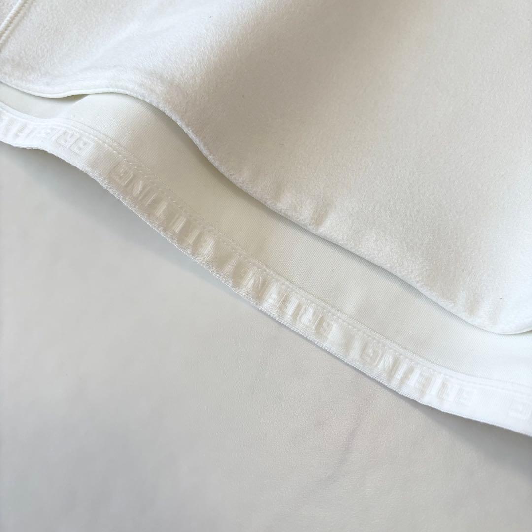 ブリーフィング BRIEFING フード パーカー スエード ロゴ 白 ✨美品