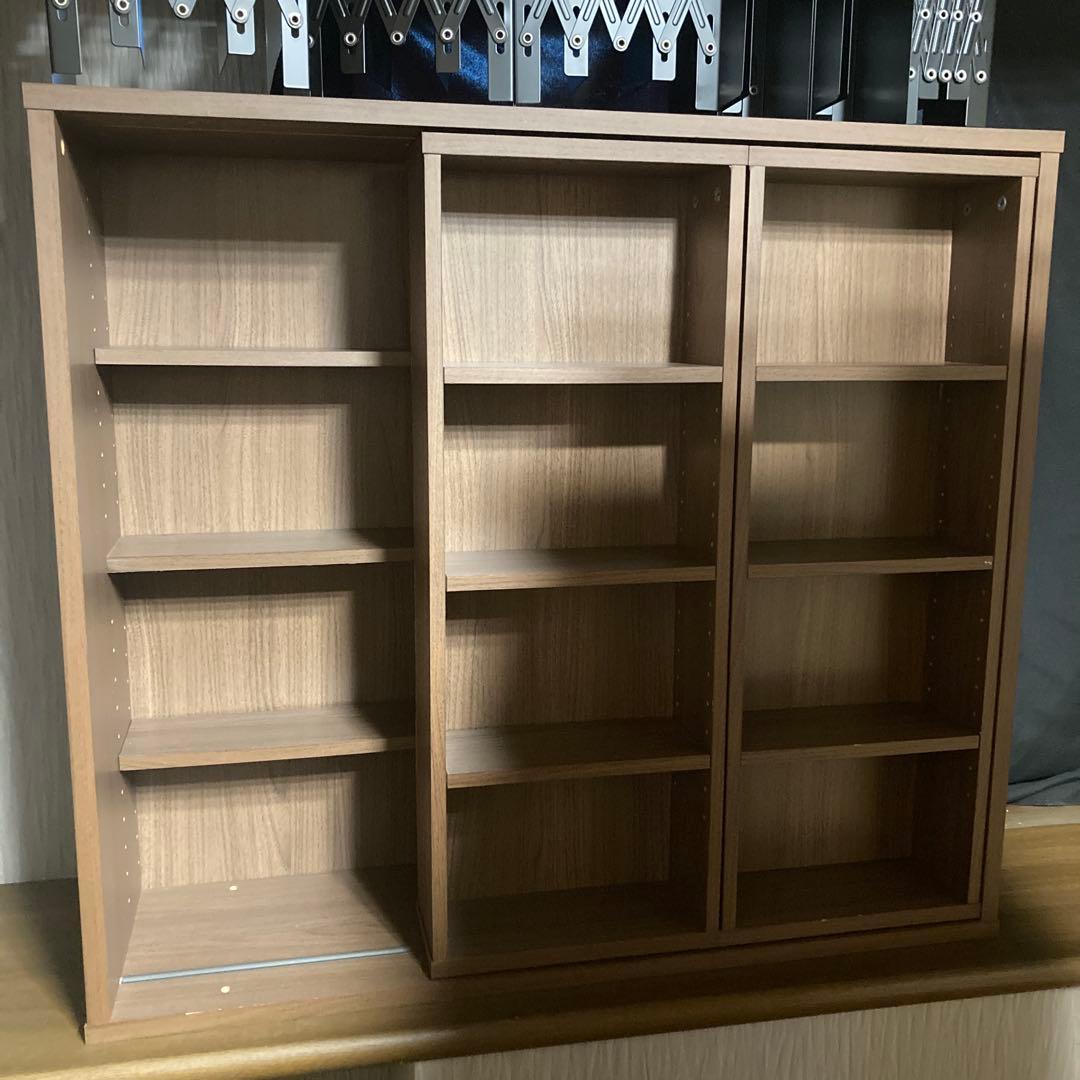 ニトリ 本棚 スライド式 テイルI 100MBR 幅100×奥行30×高90cm