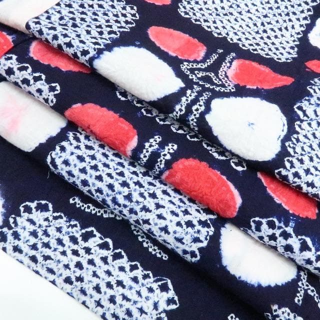 Y3283◆有松鳴海絞り 綿 仕付け糸付 手縫い仕立て 高級浴衣 洗える夏着物