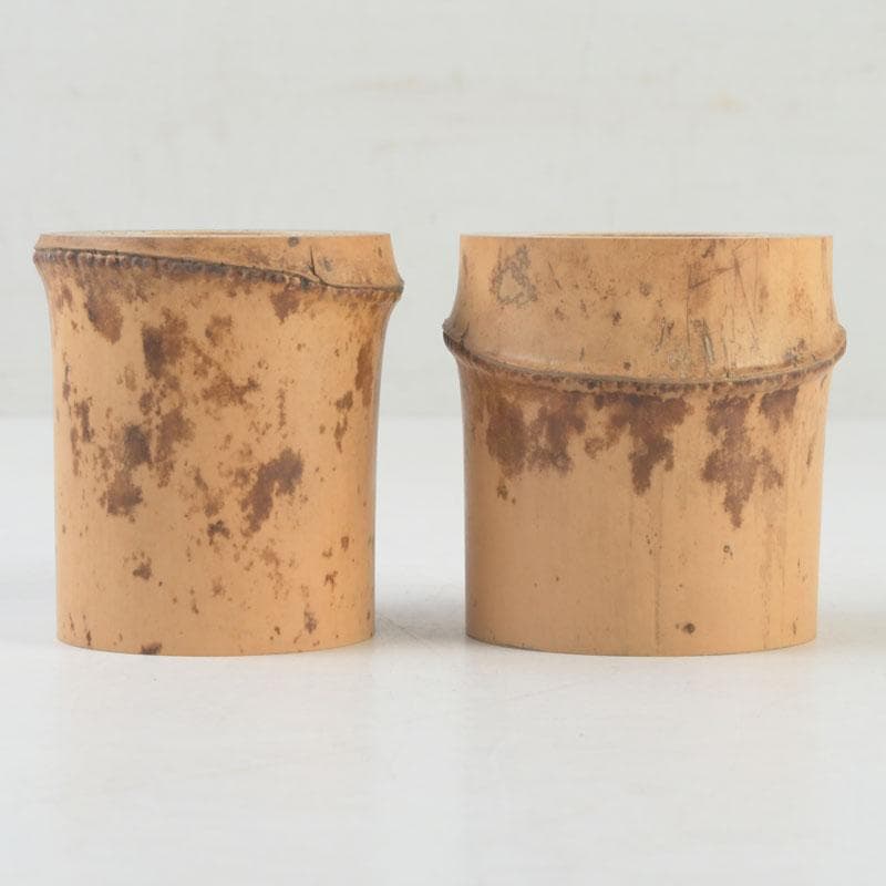 茶道具　竹蓋置　一双　在銘　共箱　V　9866