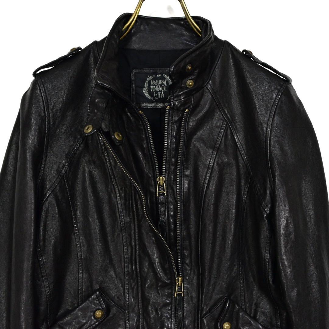 ゴア　NATURAL VINTAGE GOA レザージャケット　ライダース　黒
