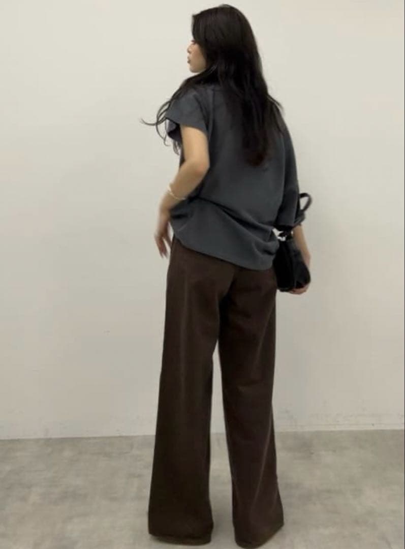 新作【moussy】 cross chino wide straight