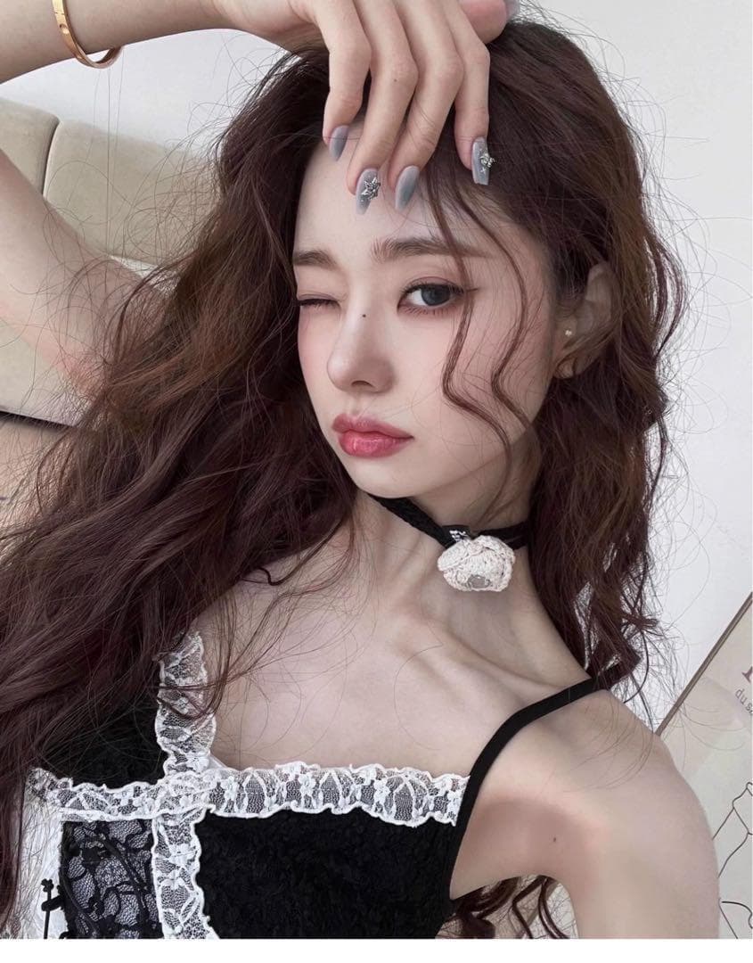 ジアちゃん着用 ♡セクシー可愛い黒白レースキャミソールミニスカートセットアップ