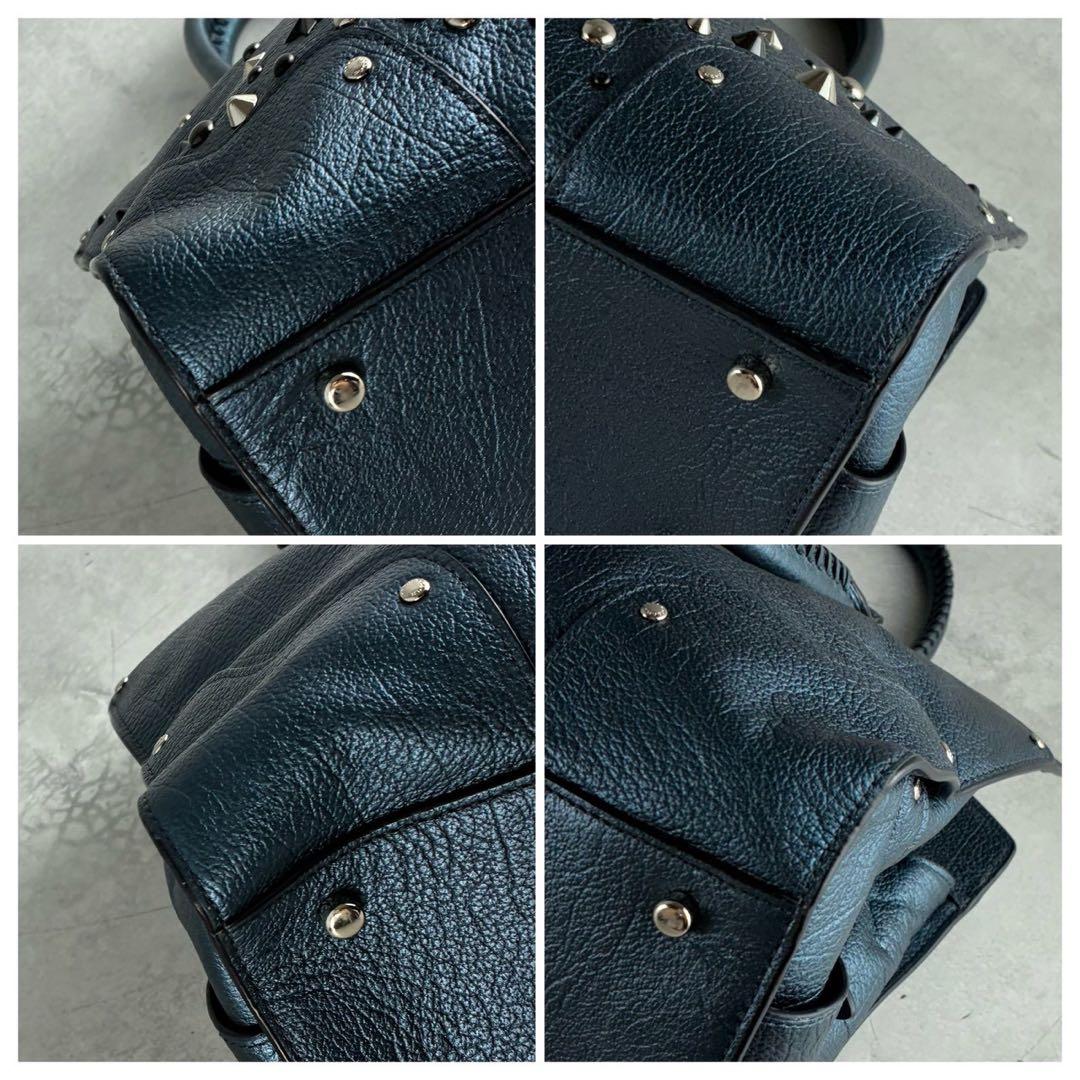 極美品✨コーチ 2way ハンド ショルダーバッグ オールレザー 本革 スタッズ