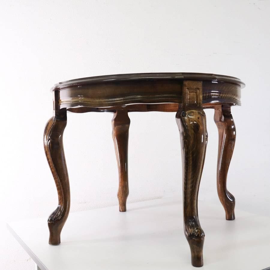 イタリア製クラシカル家具 ERCOLANO 象嵌装飾 猫足 サイドテーブル