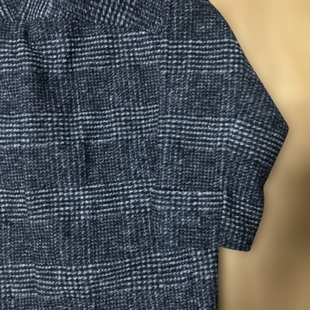 Spick & Span Wスライバーチェックハーフコート　グレー/36