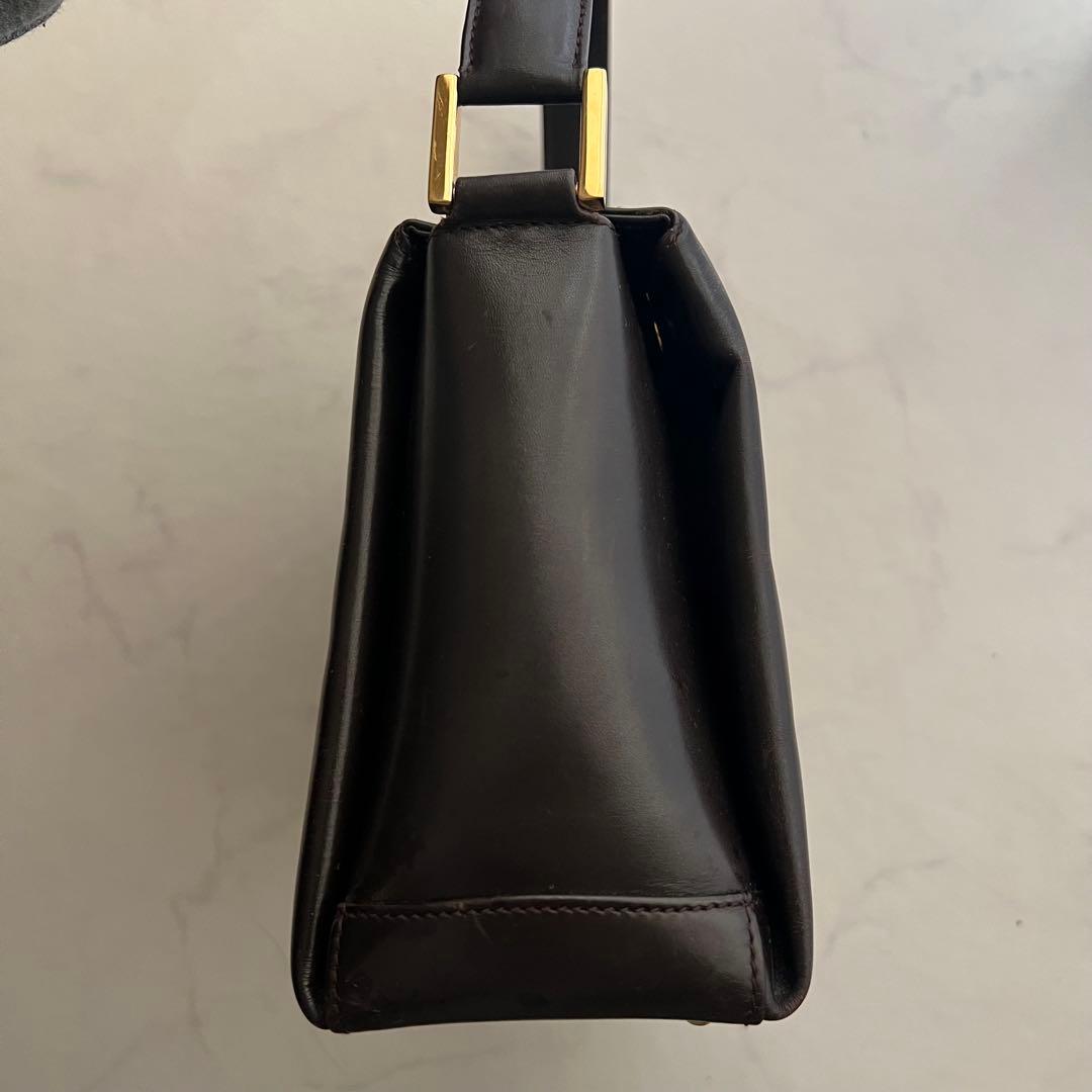 正規品 グッチ ショルダーバッグ ダークブラウン レザー 金具 ワンショルダー