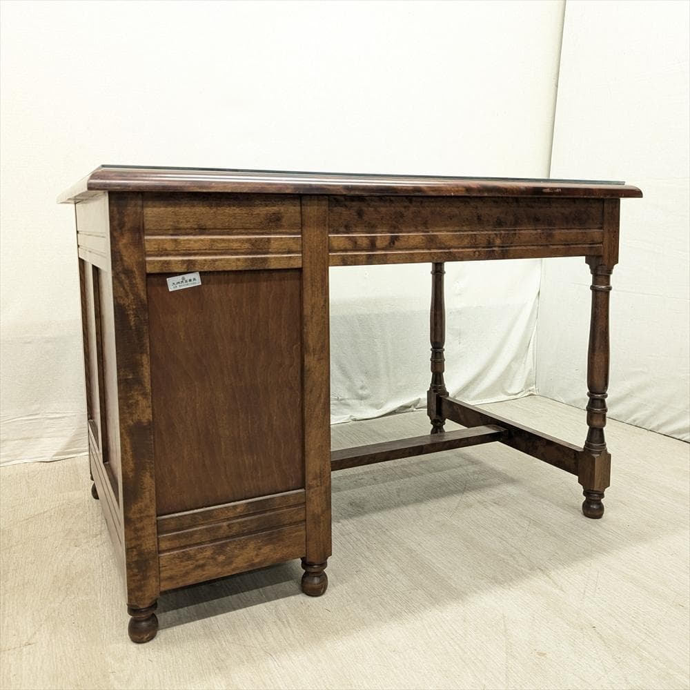 九州民芸家具　樺 カバ材　無垢　片袖デスク　書斎デスク　机　デスク　学習机