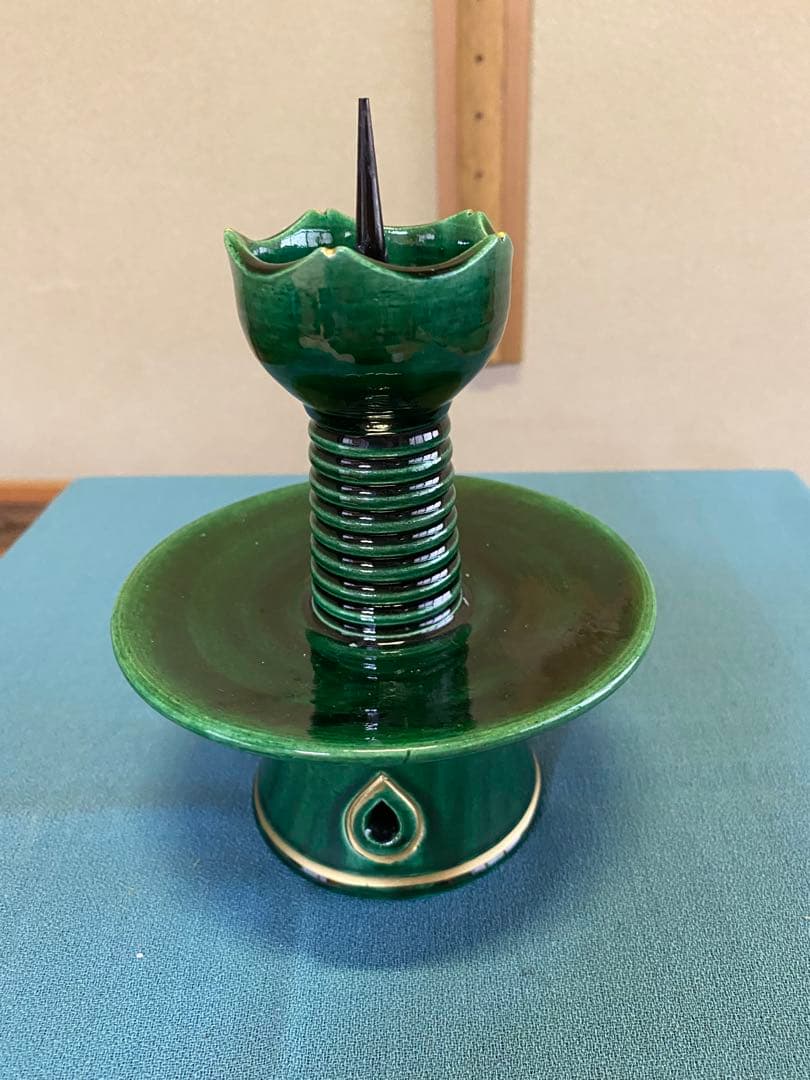 茶道具/三ツ具足 青楽 利休忌 松楽窯