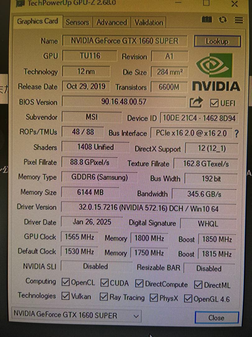 グラフィックボード・グラボ・ビデオカード MSI GeForce GTX 1660 Super AERO ITX OC