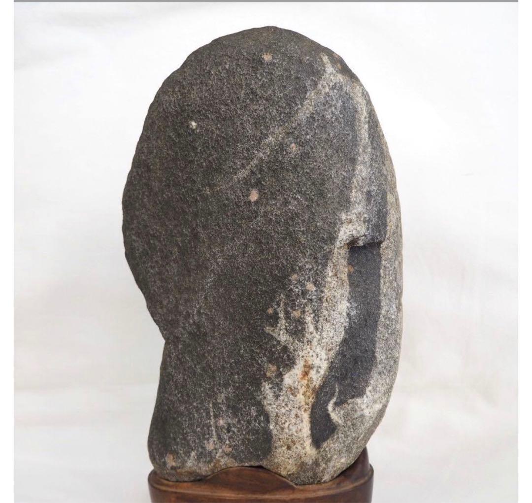 送料無料 水石愛好家蔵品放出 ★大珍品★古梅のある石　天然石・名石　唐木台座