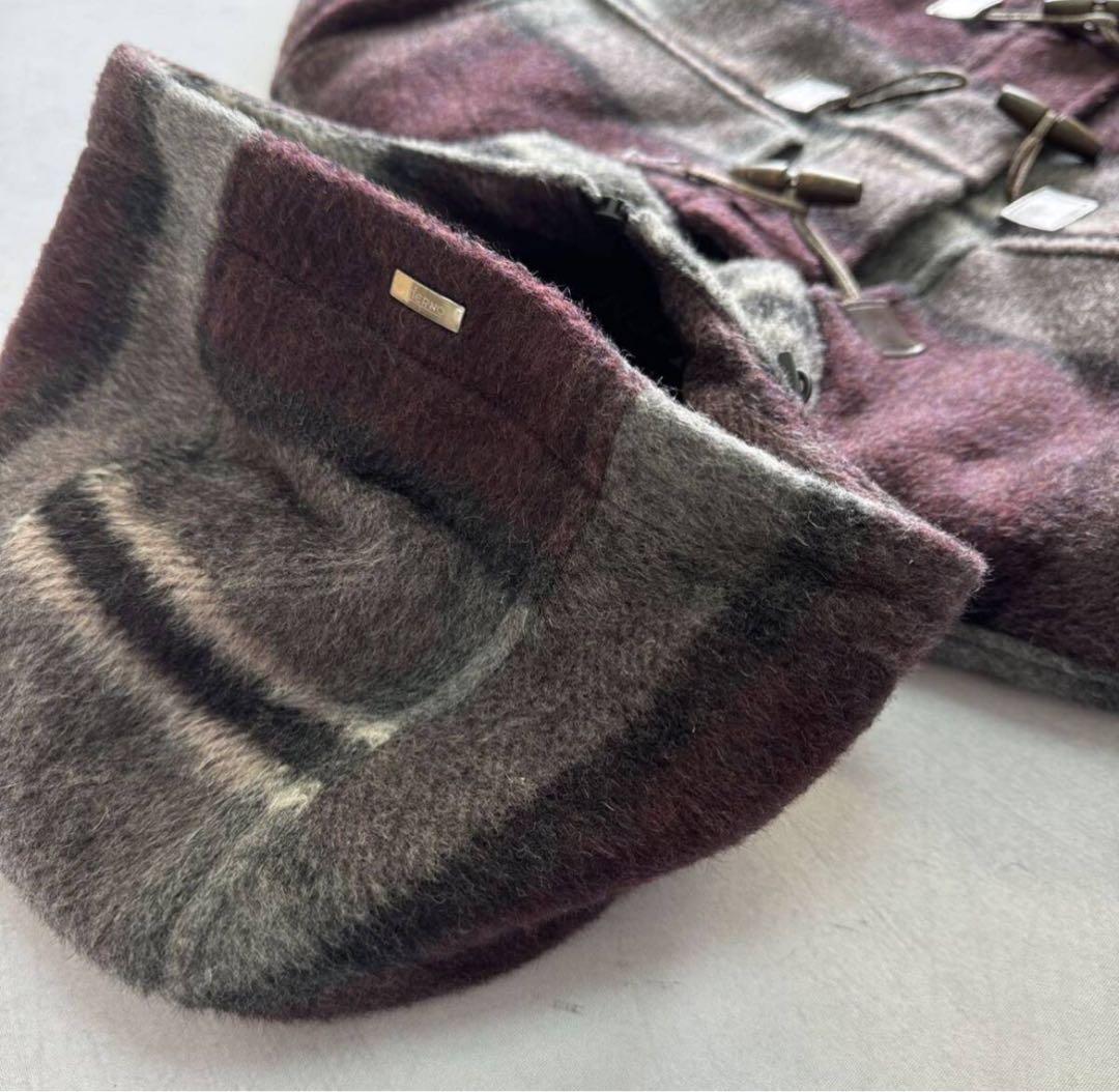 ☆ Herno チェック柄 シャギーニット 中綿 ジャケット 48 アウター