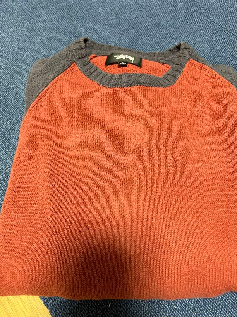 トップス STUSSY COLORBLOCKED RAGLAN KNIT CREW L