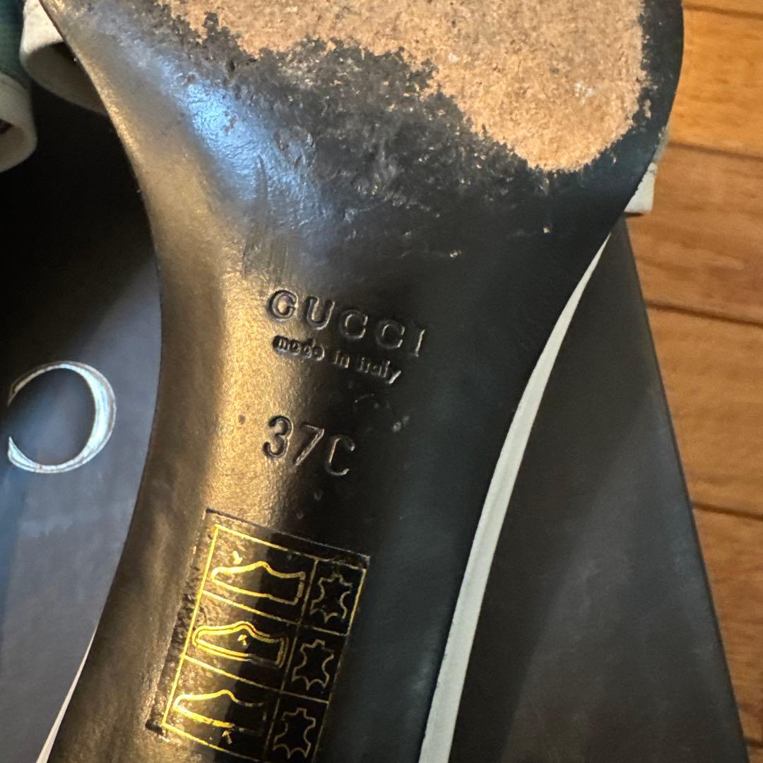 GUCCI 水色 ミュール 約5cmヒール 37