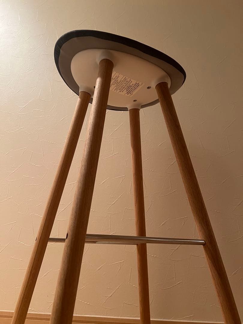 ダークグレー ファブリック スツール