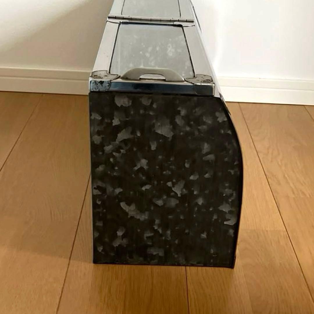 古道具　昭和レトロ　ブリキ　ショーケース　全面Rガラス　ディスプレイ