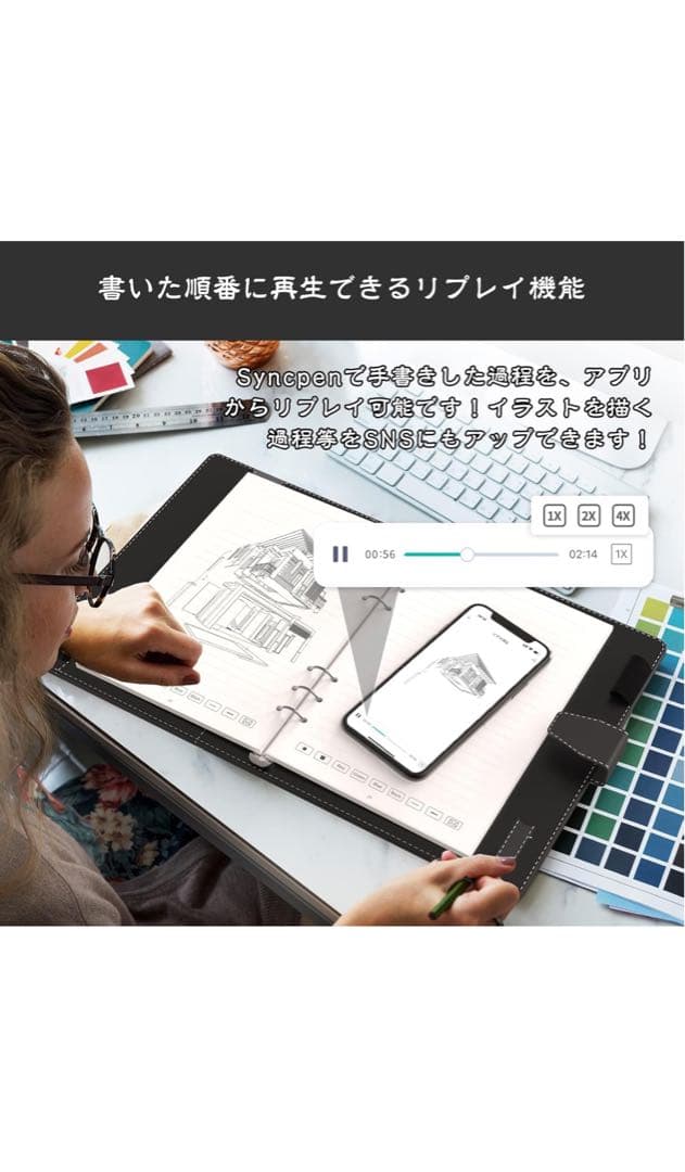 【新品、未使用】スマートペン 電子ノート デジタルパッドセット 66言語対応