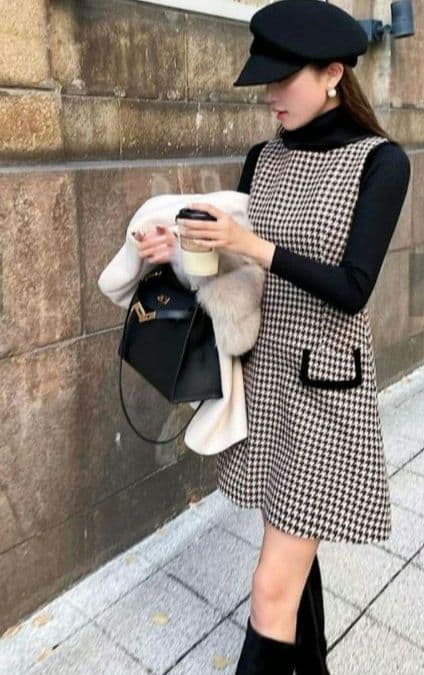 sheller シェリエ　ベロアパイピングミニドレス　美品