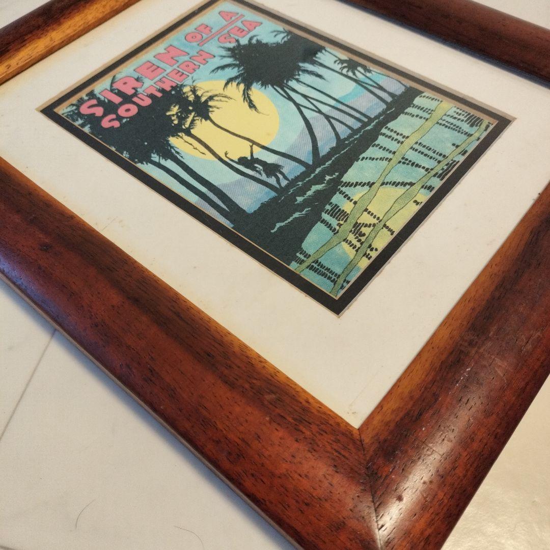 ハワイHAWAIIコアウッド製額縁1990年代当時物②ビンテージ