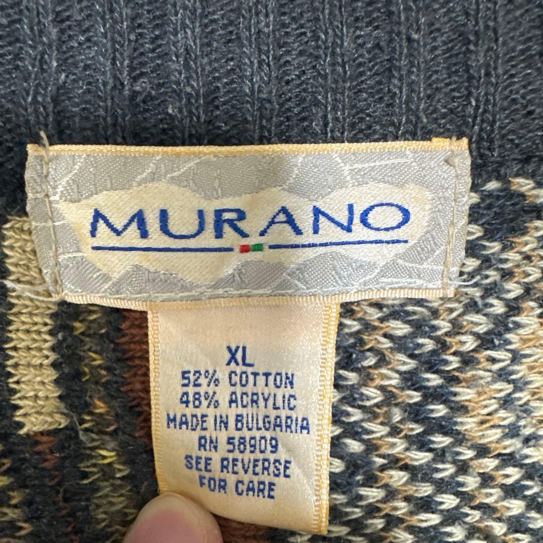 90s 古着 MURANO 3Dニット XLサイズ