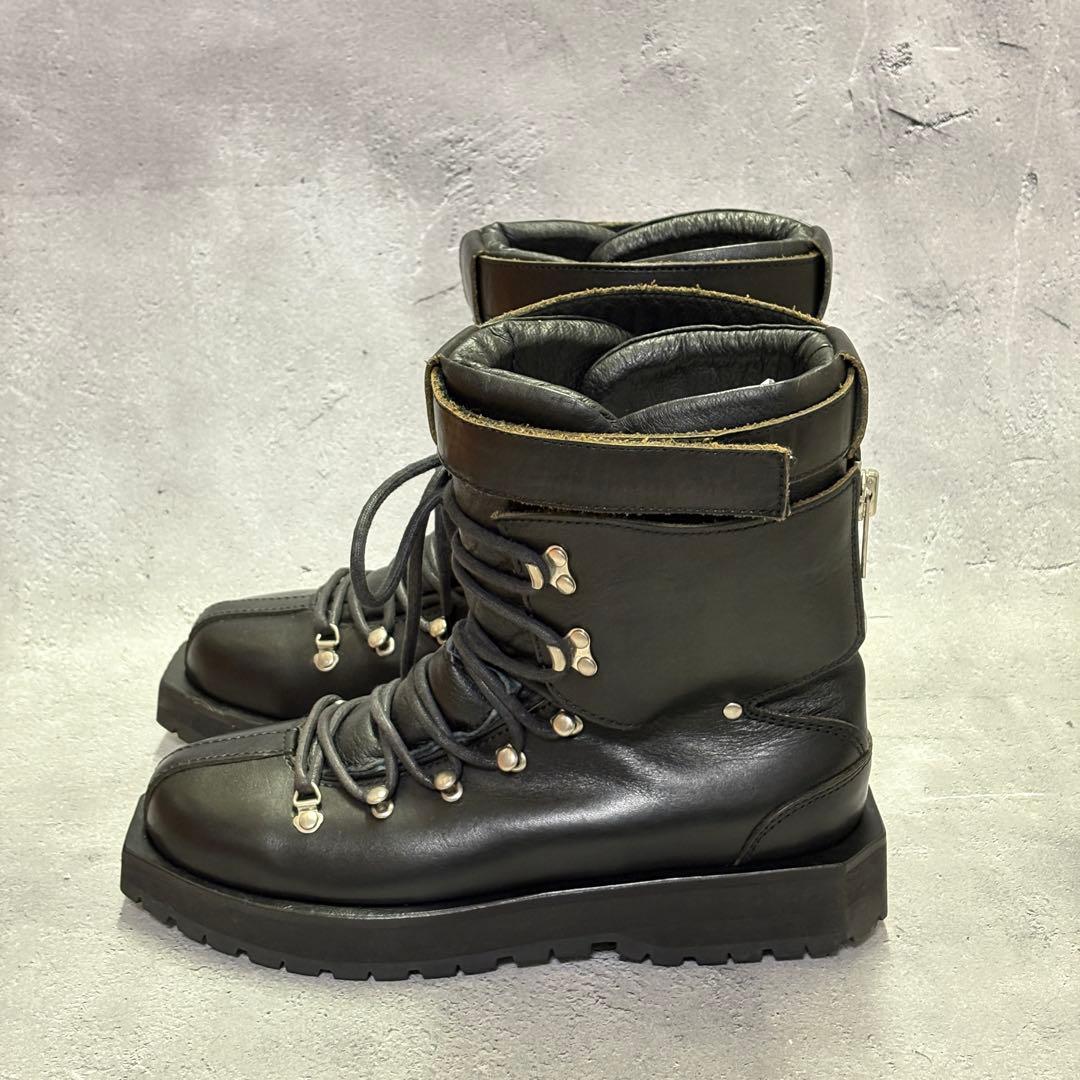 美品　サカイ　sacai (38) レースアップブーツ　バックジップ　レザー　黒