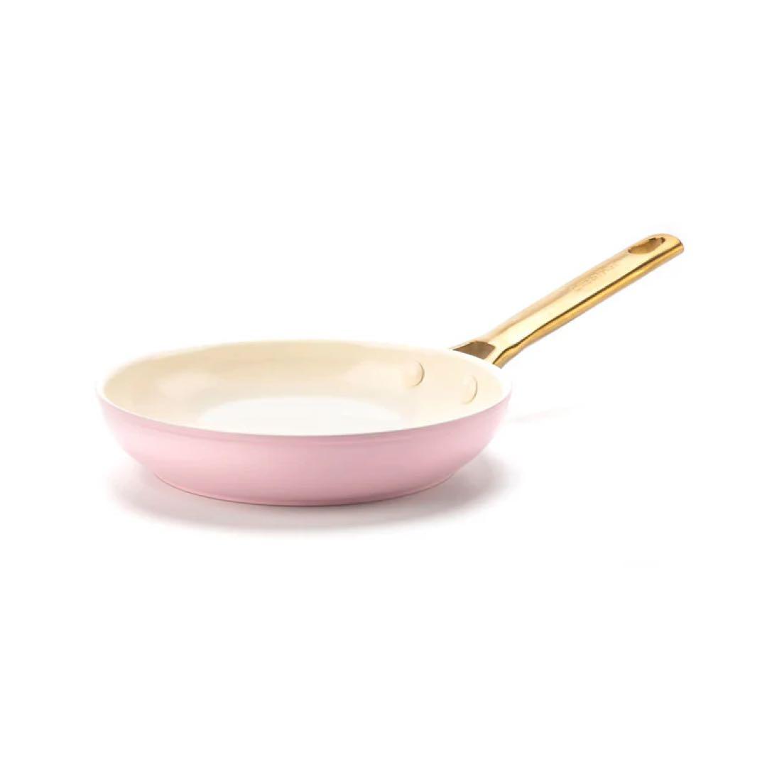未使用 Greene Pan パドヴァフライパン 20cm ピンク ガラス蓋付き