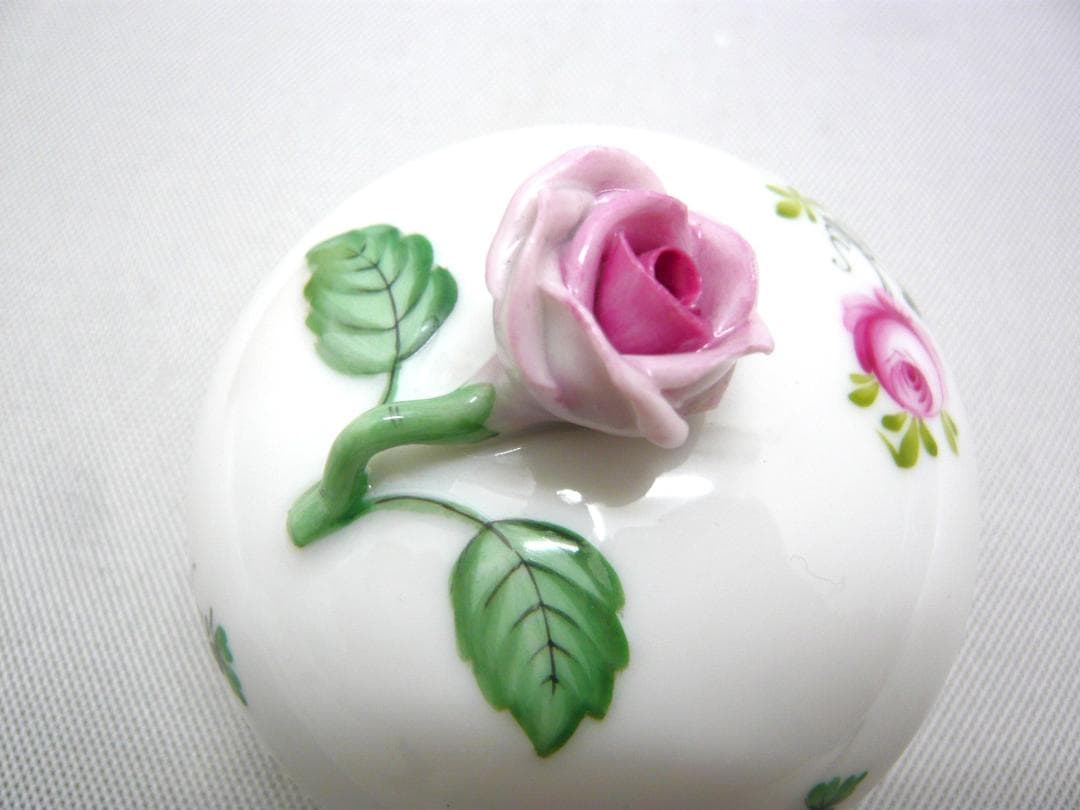 Helend　ヘレンド　ボンボニエール　薔薇　ピンク／ゴールド