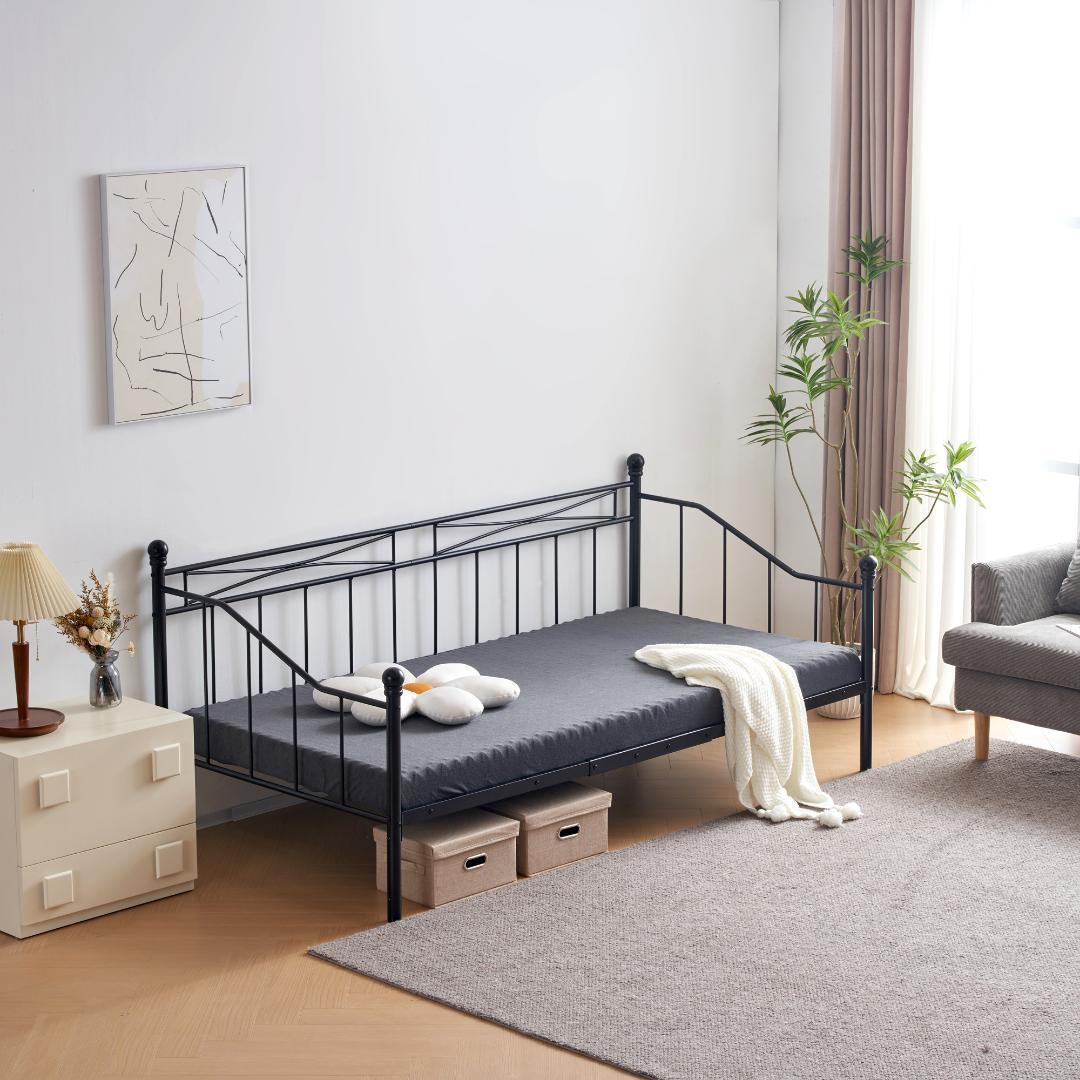 【新作】【ブラック】シングルベッド パイプベッド シングル ベッドフレーム