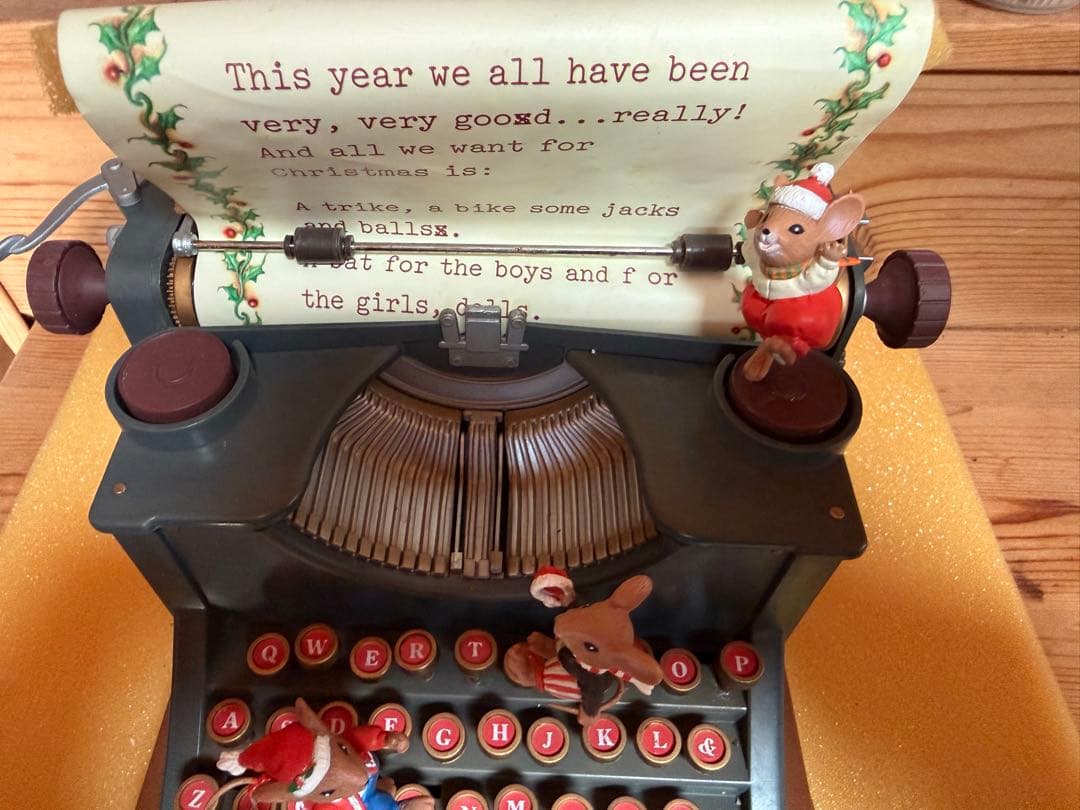 ENESCO クリスマス オルゴール タイプライター 1989年製 箱・説明書付