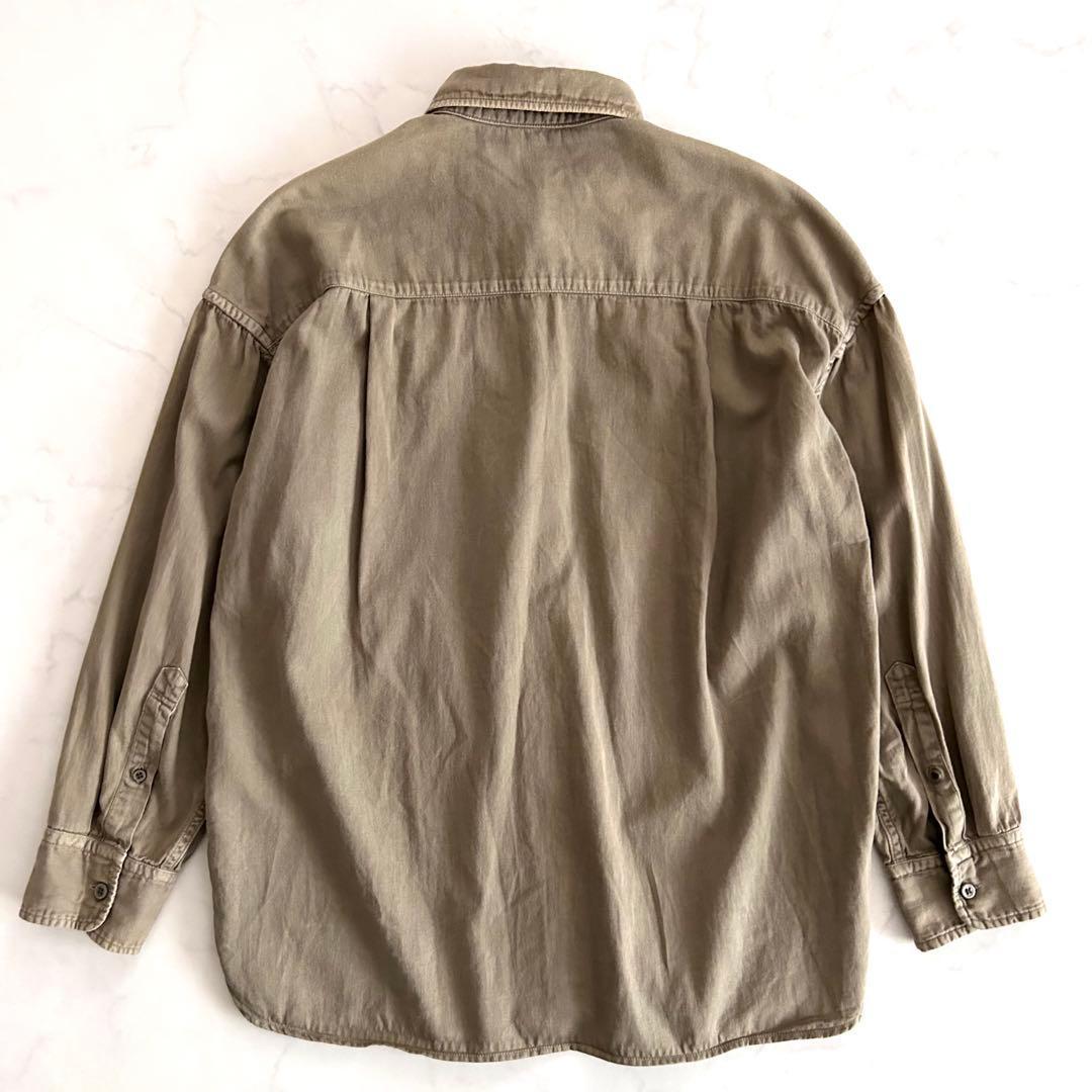 ドゥーズィエムクラス badassシャツ 長袖 カーキ 日本製 オーバーサイズ