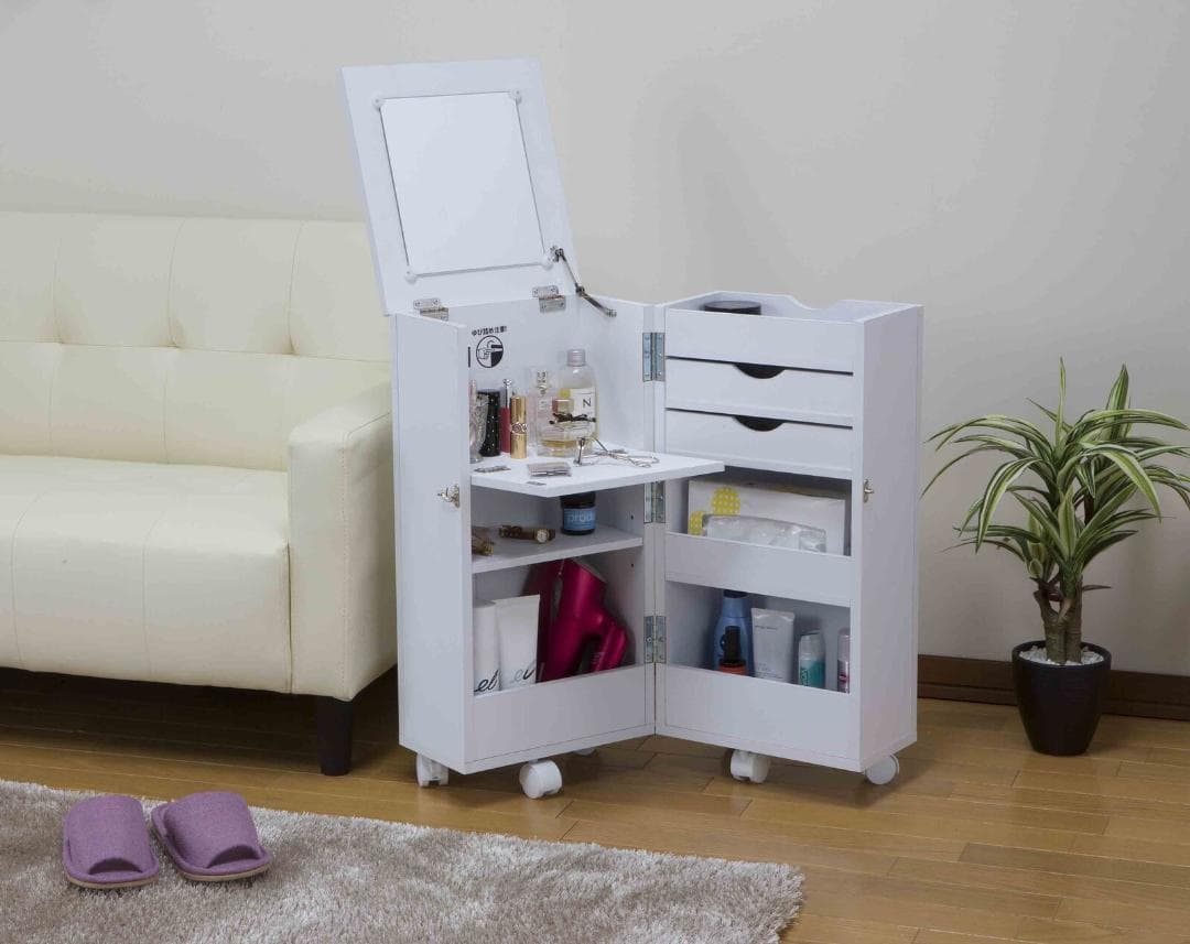 SH DR KGM　ドレッサー　収納ワゴン　ナチュラル　コスメ　メイク