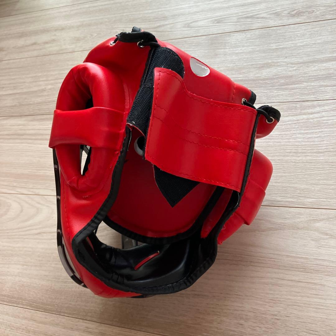 ボクシング ヘッドギア フルフェイス 赤　子供用　美品