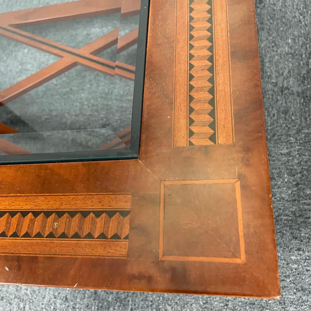 【手渡し希望】アンティーク　ガラステーブル　ローテーブル　輸入家具