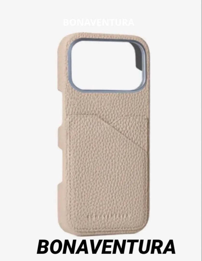 BONAVENTURA携帯ケースiPhone 17pro MAX グレージュ本革