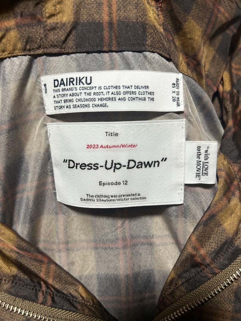 DAIRIKU ダイリク　チェック　ハーフジップナイロンパーカー　ジャケット