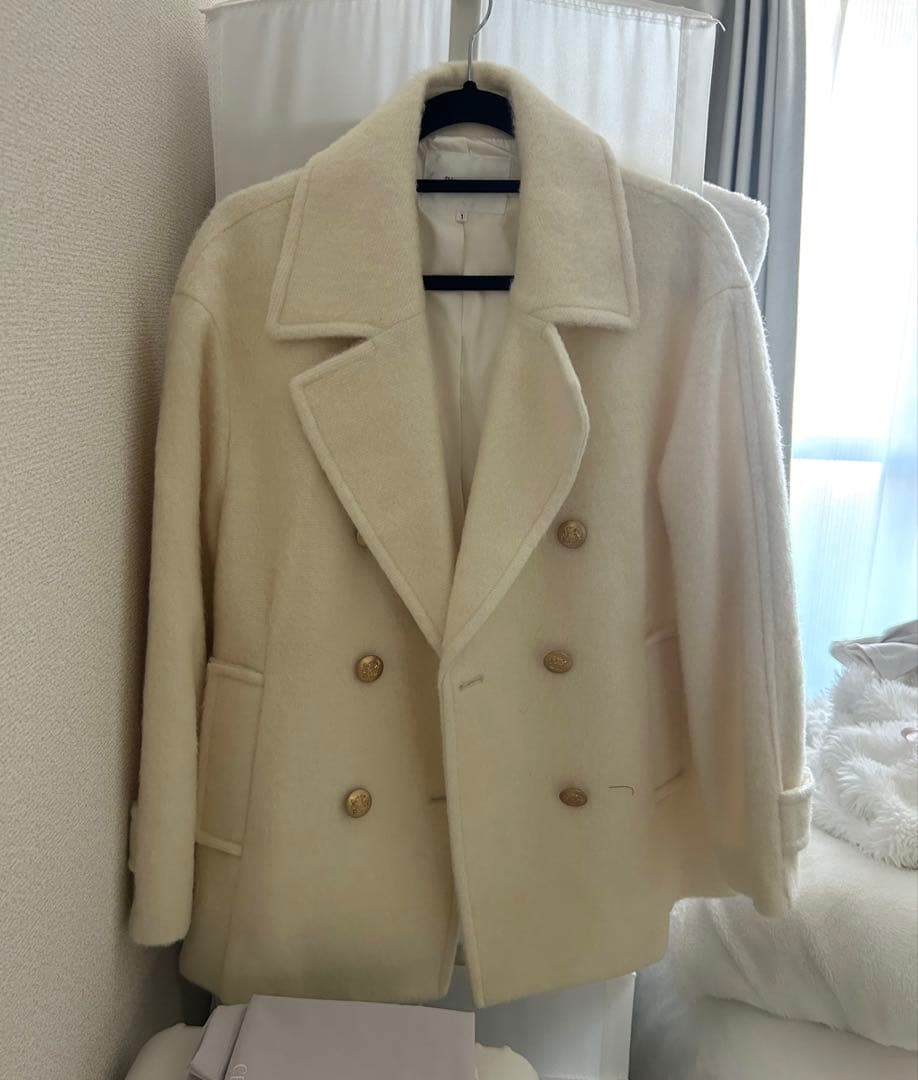 Rirandture シャギーPコート　アイボリー